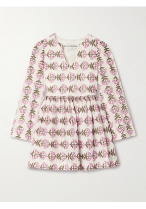 ALIX OF BOHEMIA - Silvie Gathered Floral-print Cotton-voile Mini Dress - White - x small,small,medium,large,x large