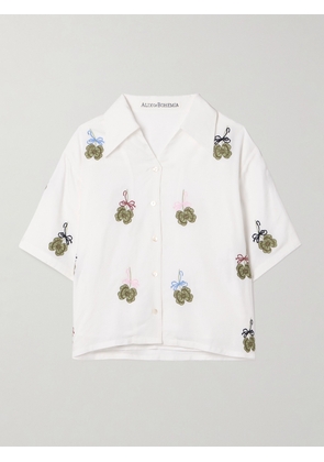 ALIX OF BOHEMIA - Stevie Embroidered Tencel™-twill Shirt - White - x small,small,medium,large,x large