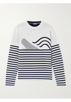 LOEWE - Embroidered Jacquard-knit Wool-blend Sweater - Off-white - x small,small,medium,large