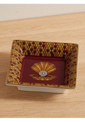 La DoubleJ - Gold-plated Porcelain Trinket Tray - Burgundy - One size