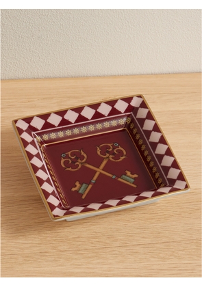 La DoubleJ - Gold-plated Porcelain Trinket Tray - Burgundy - One size