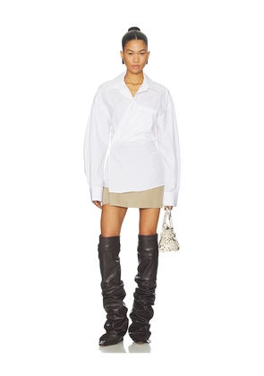 Alexander Wang Pre-Styled Mini Wrap Dress in White. Size 0. Also in 2, 4.