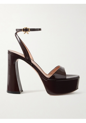 Gianvito Rossi - Nancy 110 Patent-leather Platform Sandals - Burgundy - IT35,IT36,IT36.5,IT37,IT37.5,IT38,IT38.5,IT39,IT39.5,IT40,IT40.5,IT41,IT42