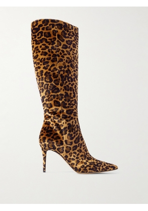 Gianvito Rossi - Leopard-print Velvet Knee Boots - Animal print - IT36,IT36.5,IT37,IT37.5,IT38,IT38.5,IT39,IT39.5,IT40,IT40.5