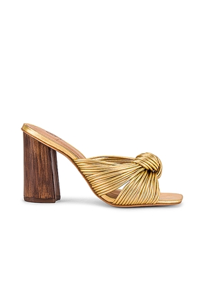 House of Harlow 1960 x REVOLVE Multi Strap Knotted Sandal in Metallic Gold. Size 6. Also in 7.