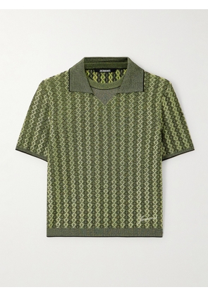 Jacquemus - Marino Jacquard-knit Polo Shirt - Green - FR 34,FR 36,FR 38,FR 40,FR 42,FR 44,FR 46