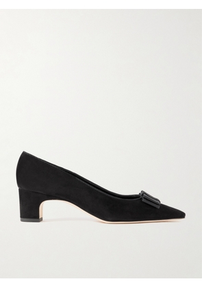 Manolo Blahnik - Reador 50 Bow-detailed Suede Pumps - Black - IT36,IT36.5,IT37,IT37.5,IT38,IT38.5,IT39,IT39.5,IT40,IT40.5,IT41,IT41.5,IT42