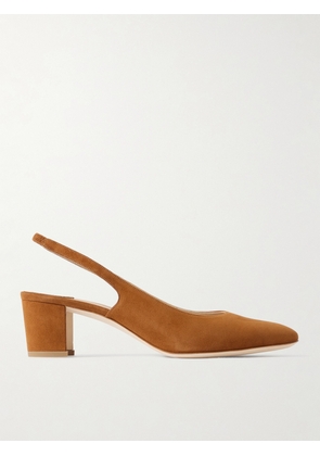 Manolo Blahnik - Allurasan 50 Suede Slingback Pumps - Brown - IT36,IT36.5,IT37,IT37.5,IT38,IT38.5,IT39,IT39.5,IT40,IT40.5,IT41,IT41.5,IT42