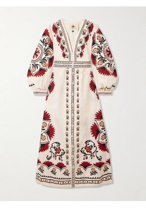 Farm Rio - Cashew Mandala Floral-print Cotton-poplin Maxi Dress - Cream - xx small,x small,small,medium,large,x large