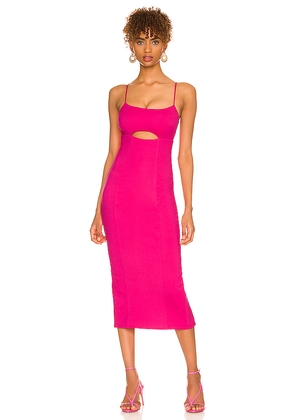 h:ours Enzo Midi Dress in Pink. Size XXS. Also in XS, XL.
