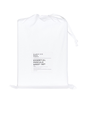 HAWKINS NEW YORK Essential Percale Bedding King Sheet Set in White.