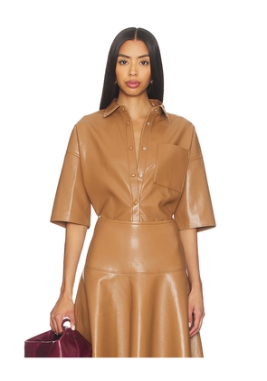 Citizens of Humanity Frances Cropped Cape Button Up in Tan. Size L. Also in XS, S, M.
