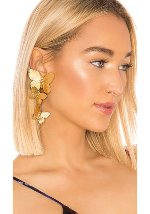 Jennifer Behr Alessandra Earrings in Metallic Gold.