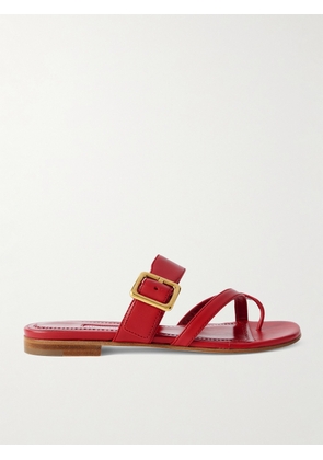 Manolo Blahnik - Thalusa Leather Sandals - Red - IT36,IT36.5,IT37,IT37.5,IT38,IT38.5,IT39,IT39.5,IT40,IT40.5,IT41,IT41.5,IT42