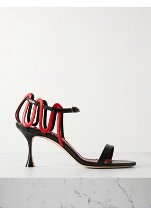 Manolo Blahnik - Chafarsan 70 Two-tone Leather Sandals - Black - IT36,IT36.5,IT37,IT37.5,IT38,IT38.5,IT39,IT39.5,IT40,IT40.5,IT41,IT41.5,IT42