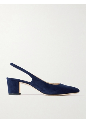 Manolo Blahnik - Allurasan 50 Suede Slingback Pumps - Blue - IT36,IT36.5,IT37,IT37.5,IT38,IT38.5,IT39,IT39.5,IT40,IT40.5,IT41,IT41.5,IT42,IT43
