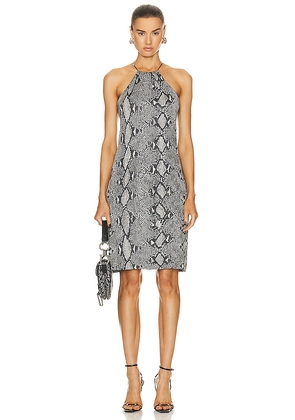FWRD Renew Gucci Snakeskin Print Dress in Grey.