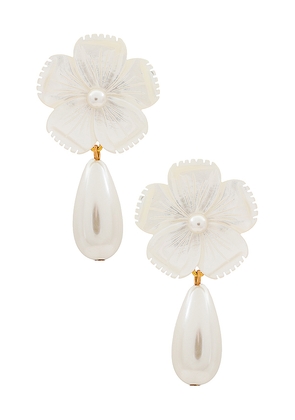 Jennifer Behr Petronella Earring in Ivory.