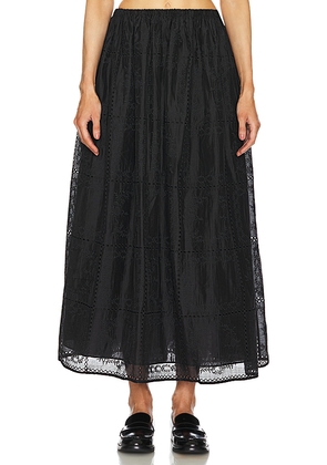 Helsa Handkerchief Midi Skirt in Black. Size L. Also in XL.