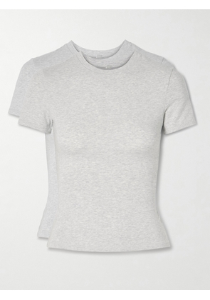SKIMS - Set Of Two Stretch-cotton Jersey T-shirts - Light Heather Grey - Gray - XXS,XS,S,M,L,XL,2XL,3XL,4XL