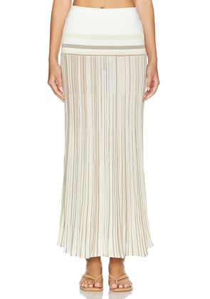 FAITHFULL THE BRAND Citara Skirt in White. Size L. Also in S, XL.