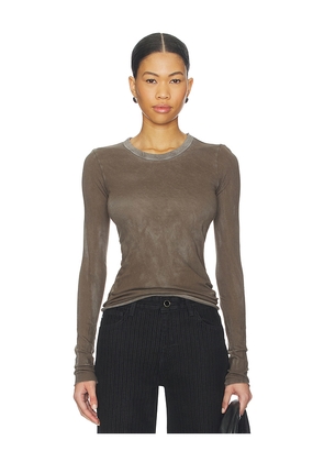 COTTON CITIZEN Marbella Long Sleeve Top in Taupe. Size L. Also in XS, S, M.