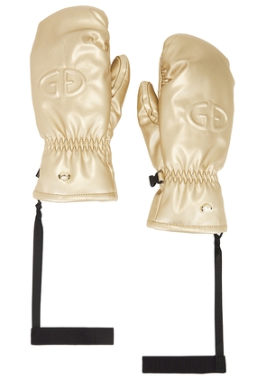 Goldbergh Charmer Mittens in Metallic Gold. Size 6.5. Also in 7.