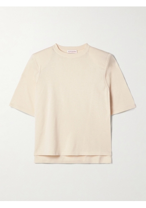 Altuzarra - Lilou Oversized Silk And Cotton-blend Jersey T-shirt - Ivory - x small,small,medium,large,x large