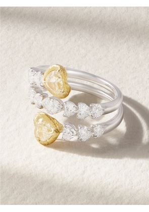 Kamyen - Heart 18-karat White And Yellow Gold Diamond Ring - Silver - 6,7