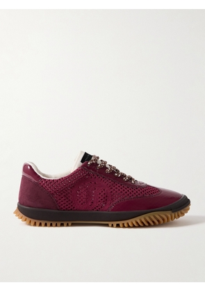 Stella McCartney - S-wave Sport Mesh, Vegan Patent-leather And Vegan Suede Sneakers - Burgundy - IT36,IT37,IT38,IT39,IT40,IT41