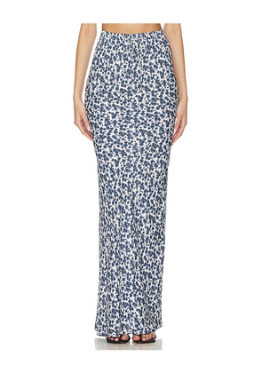 FAITHFULL THE BRAND Menton Maxi Skirt in Blue. Size S. Also in XS.