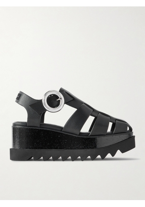 Stella McCartney - Elyse Recycled Wedge Sandals - Black - IT36,IT36.5,IT37,IT37.5,IT38,IT38.5,IT39,IT39.5,IT40,IT40.5,IT41