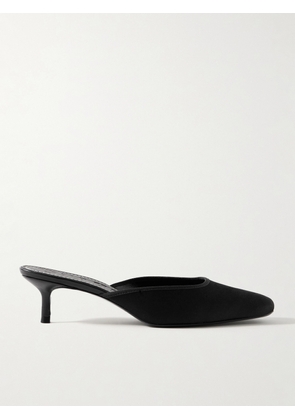 STAUD - Otto Grosgrain-trimmed Satin Mules - Black - IT35,IT35.5,IT36,IT36.5,IT37,IT37.5,IT38,IT38.5,IT39,IT39.5,IT40,IT40.5,IT41,IT41.5,IT42
