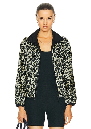 FWRD Renew Louis Vuitton Leopard Nylon Jacket in Green. Size 34. Also in .