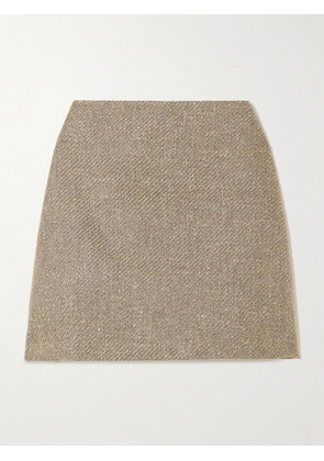 BLAZÉ Milano - Saratoga Coci Linen, Silk And Cotton-blend Mini Skirt - Neutrals - 00,1,2,3,4