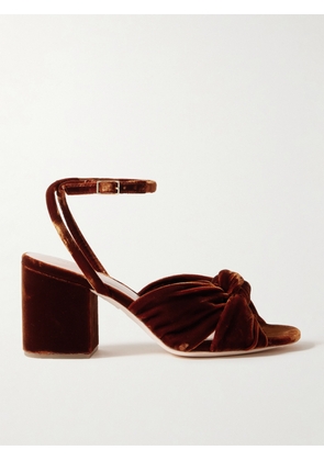 Loeffler Randall - Fiamma Knotted Velvet Sandals - Brown - US5.5,US6,US6.5,US7,US7.5,US8,US8.5,US9,US9.5,US10,US10.5,US11