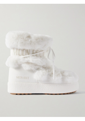 Moon Boot - Ltrack Monaco Faux Fur-trimmed Shell And Faux Leather Snow Boots - White - IT35,IT36,IT37,IT38,IT39,IT40,IT41,IT42