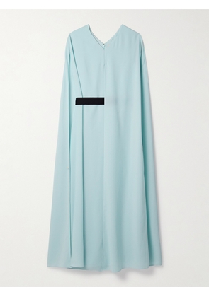 Roksanda - Fyera Belted Cape-effect Crepe Midi Dress - Blue - UK 4,UK 6,UK 8,UK 10,UK 12,UK 14,UK 16,UK 18