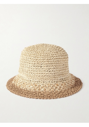 Eugenia Kim - Bailey Dégradé Crocheted Straw Bucket Hat - Neutrals - One size