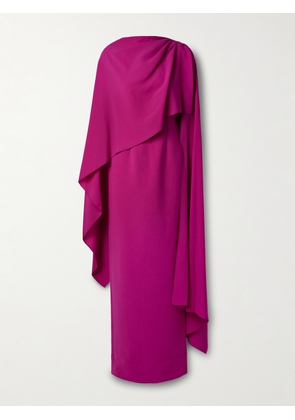 Roksanda - Demetria Cape-effect Pleated Crepe Gown - Pink - UK 4,UK 6,UK 8,UK 10,UK 12,UK 14,UK 16,UK 18