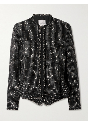 Moncler - Verneuil Fringed Linen And Cotton-blend Tweed Jacket - Black - 01,2,3,4,5
