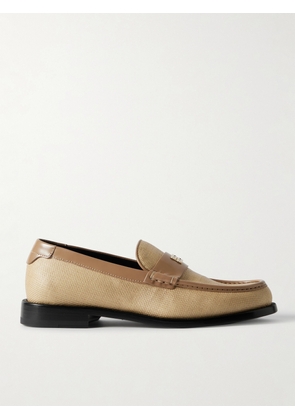 Victoria Beckham - Leather-trimmed Raffia Loafers - Neutrals - IT35,IT36,IT36.5,IT37,IT37.5,IT38,IT38.5,IT39,IT39.5,IT40,IT40.5,IT41,IT41.5,IT42