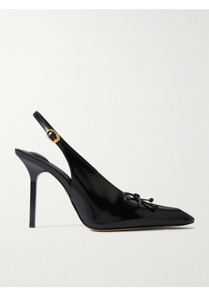 Jacquemus - Cubisto Bow-detailed Leather Slingback Pumps - Black - FR35,FR36,FR37,FR38,FR39,FR40,FR41