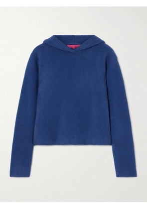 The Elder Statesman - Cropped Cashmere Hoodie - Blue - x small,small,medium,large