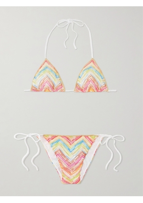 Missoni - Mare Striped Metallic Crochet-knit Triangle Bikini - Multi - IT36,IT38,IT40,IT42,IT44,IT46,IT48