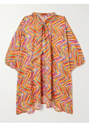 Missoni - Mare Pussy-bow Printed Cotton And Silk-blend Voile Kaftan - Multi - x small,small,medium,large
