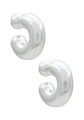 Jenny Bird Tome Large Hoops in Metallic Silver.