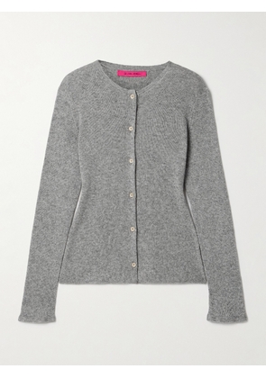 The Elder Statesman - Delicash Ribbed Cashmere And Silk-blend Cardigan - Gray - small,medium,large