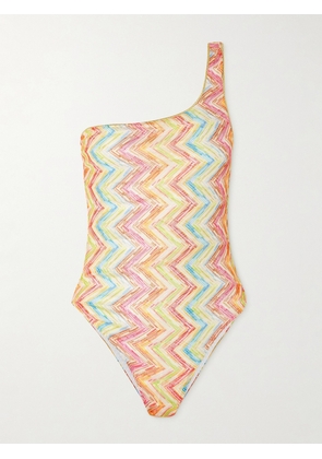 Missoni - Mare One-shoulder Striped Crochet-knit Swimsuit - Cream - IT36,IT38,IT40,IT42,IT44,IT46,IT48