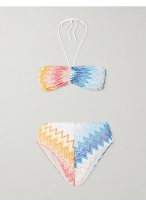 Missoni - Mare Gathered Metallic Striped Crochet-knit Bikini - Multi - IT36,IT38,IT40,IT42,IT44,IT46,IT48